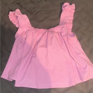 Vestique Pink Ruffle Strap Tank Top